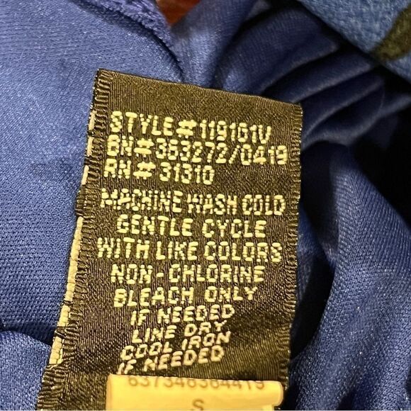 Floral Blue fake Wrap cold shoulder Dress with thin belt size small - Picture 9 of 13